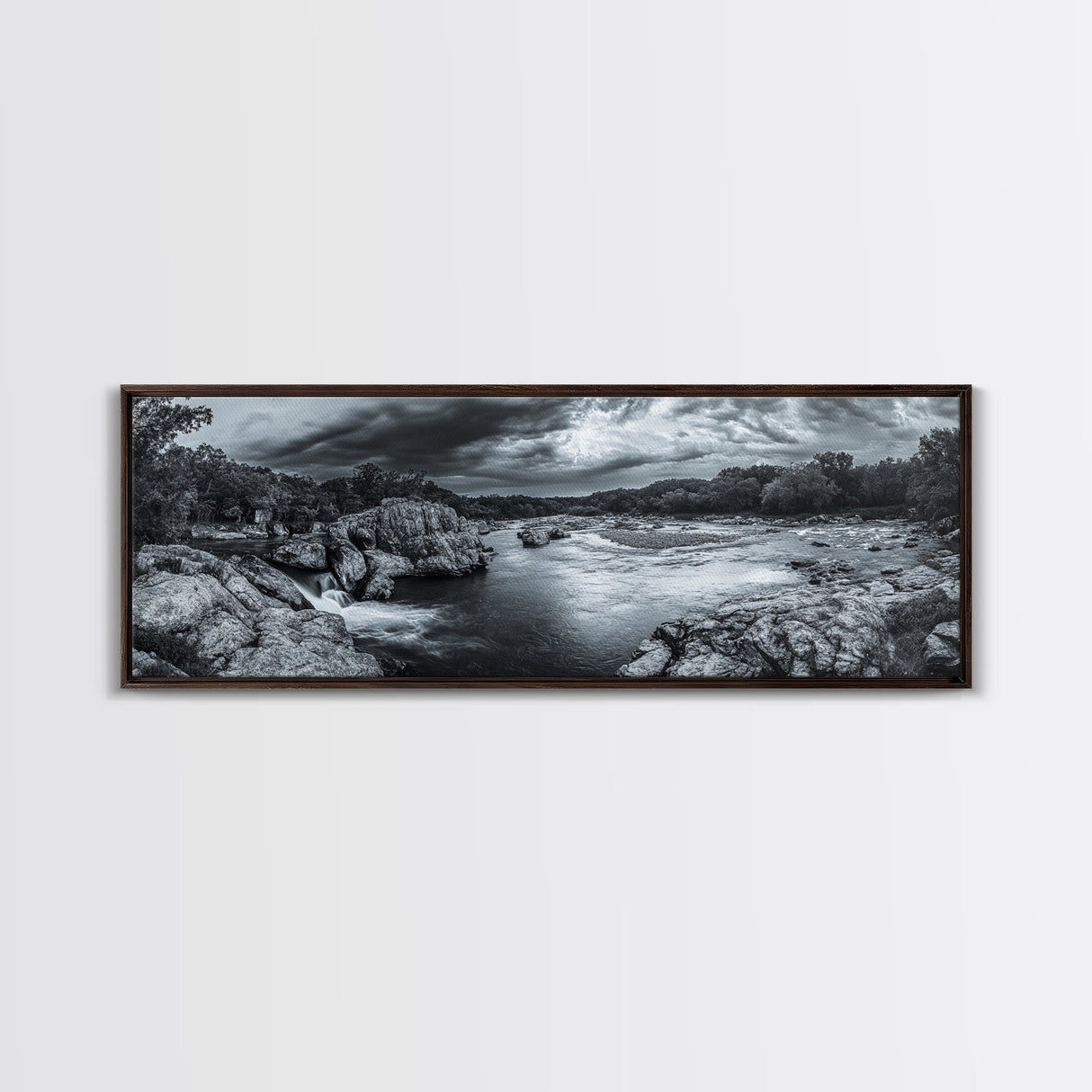 Stormy River Valley, Dramatic Landscape Art, Nature Wall Decor, Framed Canvas Print, Rustic Cabin Decor, Autumn Living Room Artwork