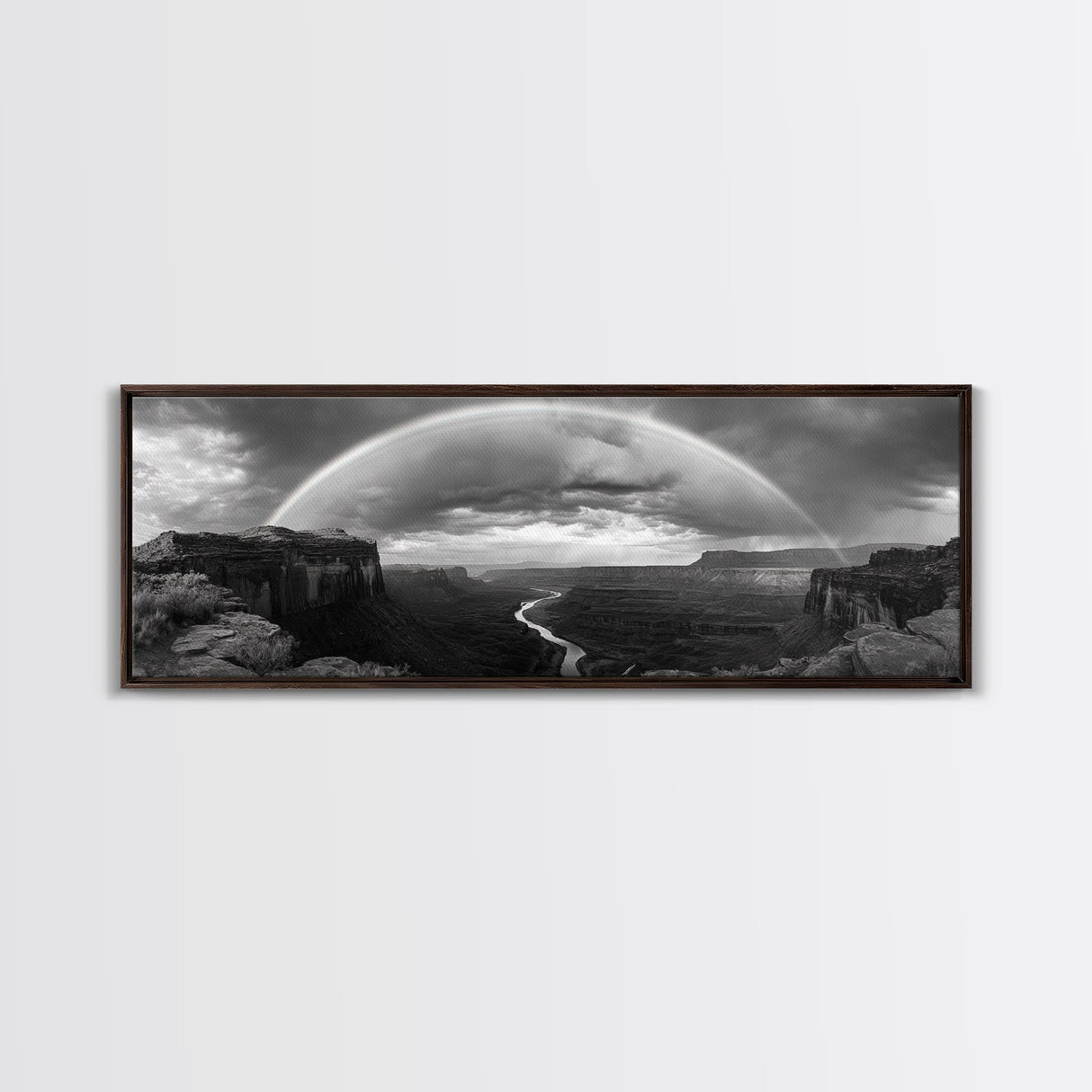 Rainbow Desert Storm, Moody Landscape Photography, Canyon Wall Art, Canvas Print, Living Room Statement Piece, Western Style Decor