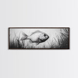 Underwater Fish, Aquatic Life, Marine Habitat, Ocean Depth, Framed Canvas Print, Bathroom Wall Art, Minimalist Nature Art, Sea Creature Decor