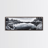 Coastal Reflections, Tide Pool, Rocky Shoreline, Framed Canvas Print, Seaside Nature Art, Minimalist Coastal Decor, Zen Bathroom Art