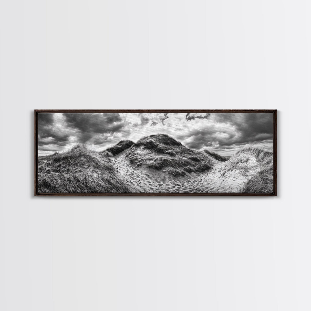 Windswept Dune Trail, Dramatic Sky, Nature Path, Beach Landscape, Framed Canvas Print, Rustic Wall Art, Fall Decor, Bedroom Art, Boho Vibes