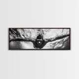 Underwater Swim, Black White Diver, Ocean Exploration, Canvas Print, modern bathroom wall art, sporty fitness vibe, minimalist ocean style