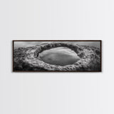 Tidal Pool Rock, Ocean Reflection, Earth Texture, Canvas Print, Zen Bathroom Wall Art, Natural Element Decor, Minimalist Photography