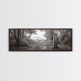 Forest Edge Trail, Nature Path Print, Sepia Photography, Cozy Autumn Vibes, Canvas Print, Entryway or Hallway Wall Art