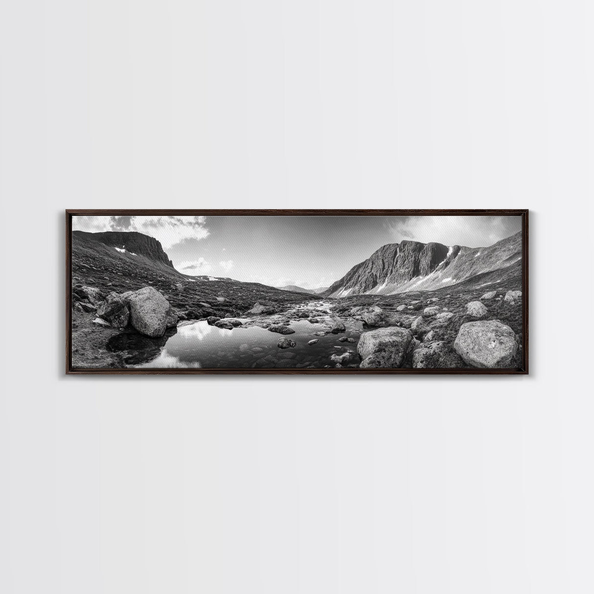 Mountain Stream, Rocky Path, Alpine Beauty, Wilderness Escape, Canvas Print, Cabin Wall Art, Nature Photography, Adventure Home Vibe