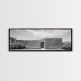 Desert Adobe, Minimal Wall, Architecture Photography, Black and White Art, Framed Canvas Print, Southwestern Decor, Entryway Wall Art