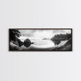 Forest Beach, Pacific Coast, Morning Mist, Tranquil Cove, Framed Canvas Print, Rustic Cabin Wall Art, Nature Landscape Photography