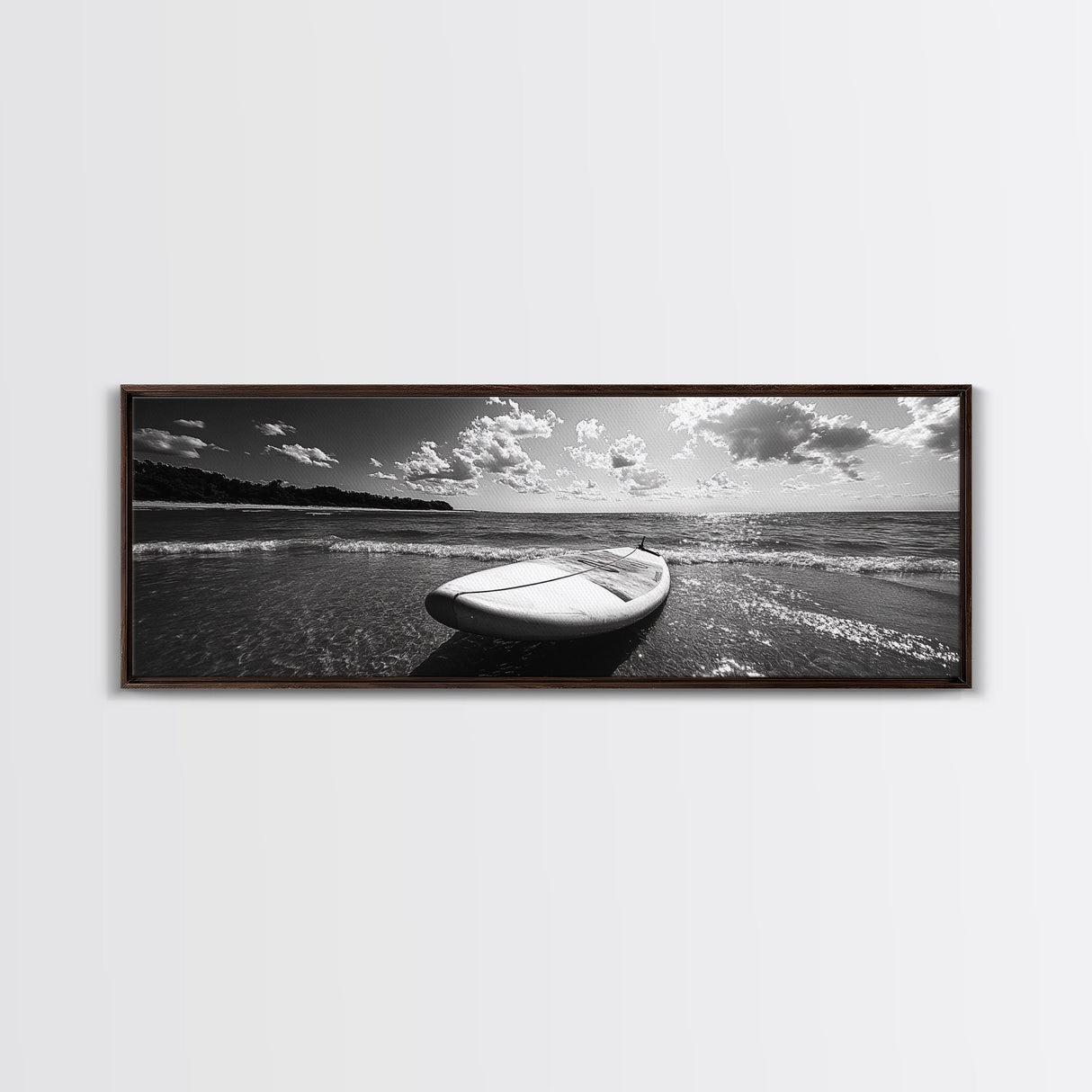 Paddle Board, Ocean Adventure, Summer Surf, Sparkling Sea, Canvas Print, Coastal Living Room Wall Art, Beach House Photography