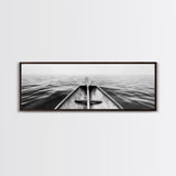Canoe View, Open Water, Ocean Drift, Paddleboat Scene, Canvas Print, adventure wall art, rustic lake house decor, minimalist travel photo