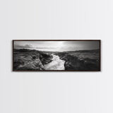 River Canyon, Rugged Cliffs, Dramatic Valley, Wild Terrain, Framed Canvas Print, Adventure Wall Art, Office Decor, Nature Photography Style
