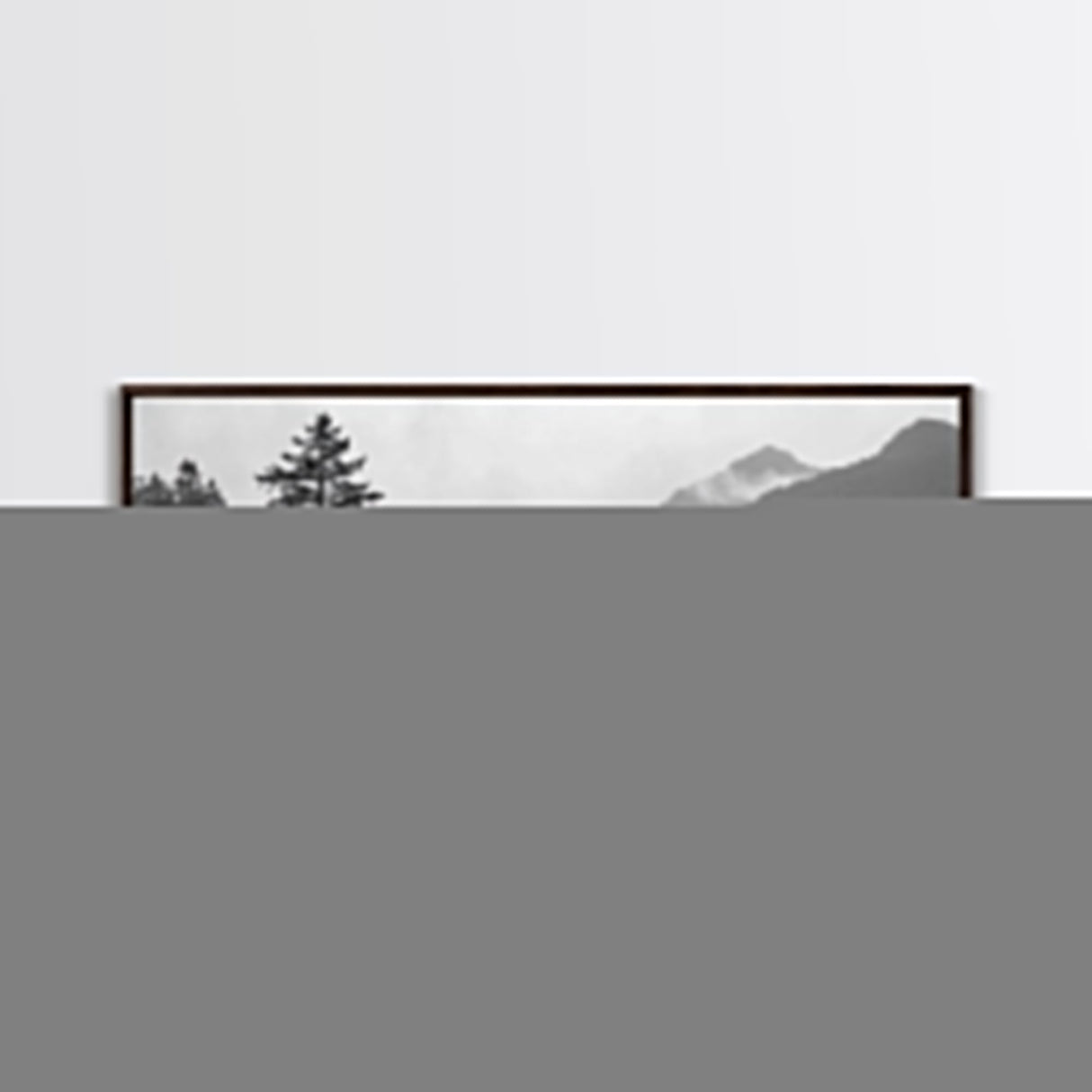 Foggy River Valley, Evergreen Mountains, Morning Mist Landscape, Framed Canvas Print, Tranquil Bedroom Art, Nature Inspired Decor