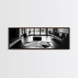Modern Living, Minimalist Decor, Cowhide Rug, Framed Canvas Print, Neutral Aesthetic Wall Art, Luxury Living Room Design Accent