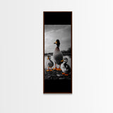 Duck Family, Lake Wildlife, Whimsical Birds, Baby Ducks, Canvas Print, Farmhouse Wall Art, Nursery Animal Decor, Playroom Country Vibes