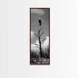 Lone Eagle, Tree Perch, Wild Raptor, Fierce Freedom, Canvas Print, Rustic Wildlife Wall Art, Cabin Lodge Decor, Dramatic Nature Scene