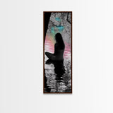 Dreamy Lake View, Solitude Moment, Color Splash Art, Framed Canvas Print, Moody Wall Art, Bedroom Decor, Surreal Photography, Meditation Vibe