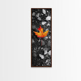 Maple Leaf Focus, Autumn Ground, Fall Vibes, Canvas Print, Nature Photography, Minimalist Art, Entryway Wall Decor, Earth Tone Aesthetic