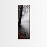 Foggy Shore, Autumn Path, Moody Nature Wall Art, Canvas Print, Fall Leaves, Serene Forest, Bedroom Decor, Woodland Landscape
