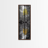 Yellow Tree, Autumn Woods, Forest Reflection, Nature Glow, Framed Canvas Print, Fall Wall Art, Rustic Decor, Cabin Art, Earthy Tones