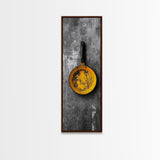 Yellow Pan, Rustic Kitchen, Bold Contrast, Culinary Wall Art, Framed Canvas Print, Industrial Decor, Chef Gift Kitchen Wall Art