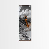 Mining Building, Rustic Industrial, Orange Slide, Historic Wall Art, Canvas Print, Western Decor, Man Cave Fall Style Artwork