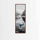 Iceberg, Glacier Reflection, Arctic Landscape, Serene Water, Framed Canvas Print, Minimalist Wall Art, Bathroom or Bedroom Photography