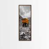 Mining Truck, Industrial Power, Bold Machinery, Construction Scene, Canvas Print, garage wall art, boys room decor, grunge wall art