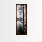 Serene Forest, Pine Reflection, Tranquil Lake, Autumn Vibe, Canvas Print, bedroom wall art, rustic neutral decor, nature minimalist