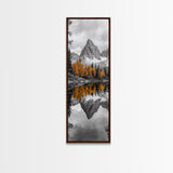 Peak Reflection, Autumn Forest, Serene Landscape, Framed Canvas Print, Tranquil Nature Art, Entryway Wall Art, Fall Mountain Wall Decor