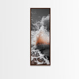 Splash Art, Sea Foam, Sunset Water, Ocean Spray, Canvas Print, Bathroom Wall Art, Beach Aesthetic, Abstract Coastal Photography