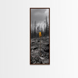 Lone Sprout, Forest Renewal, Emotional Nature Scene, Moody Landscape Art, Framed Canvas Print, Autumn Wall Decor, Rustic Nature Style