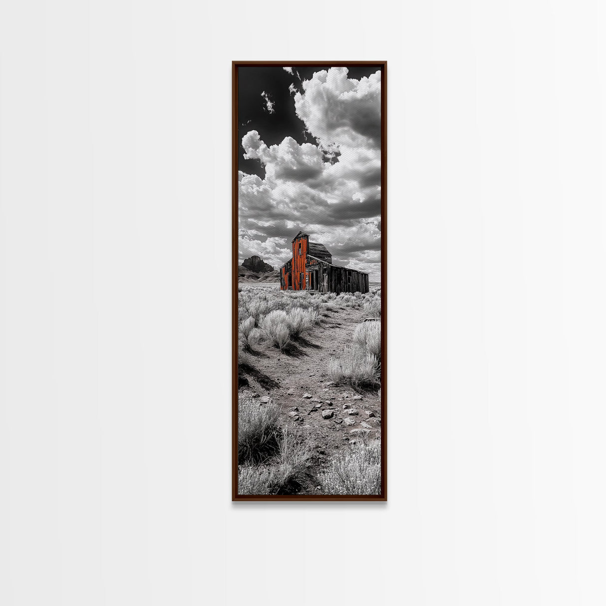 Abandoned Barn, Desert Mood, Old West Vibes, Rustic Autumn Scene, Canvas Print, Farmhouse Wall Decor, Entryway Art