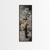 Cholla Cactus Desert, Southwestern Nature Scene, Spiky Plant Decor, Framed Canvas Print, Minimalist Boho Art, Sunroom or Entryway Style