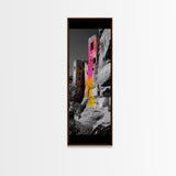Cliff Dwelling Art, Ancient Ruins Style, Colorful Boho Home Decor, Framed Canvas Print, Southwestern Living Room Wall Art, Hallway Wall Art