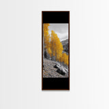 Golden Aspens, Fall Forest, Mountain Trees, Framed Canvas Print, Autumn Wall Art, Nature Cabin Decor, Fall Foliage, Rustic Living Room