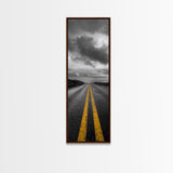 Yellow Lines, Endless Road, Moody Highway Art, Adventure Wall Decor, Canvas Print, Urban Modern Wall Art, Man Cave or Office Art