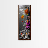 Clownfish Reef, Underwater Scene, Ocean Wall Decor, Coral Reef, Tropical Fish, Framed Canvas Print, Vibrant Bathroom Wall Art