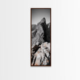 Rugged Mountain, Rocky Cliff, Adventure Landscape, Highland Scene, Nature Travel Art, Framed Canvas Print, Rustic Cabin Wall Decor
