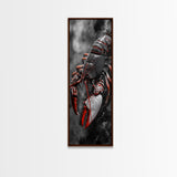 Red Lobster, Detailed Sea Art, Macro Crustacean, Dark Marine Art, Striking Coastal Piece, Framed Canvas Print, Moody Office Wall Decor