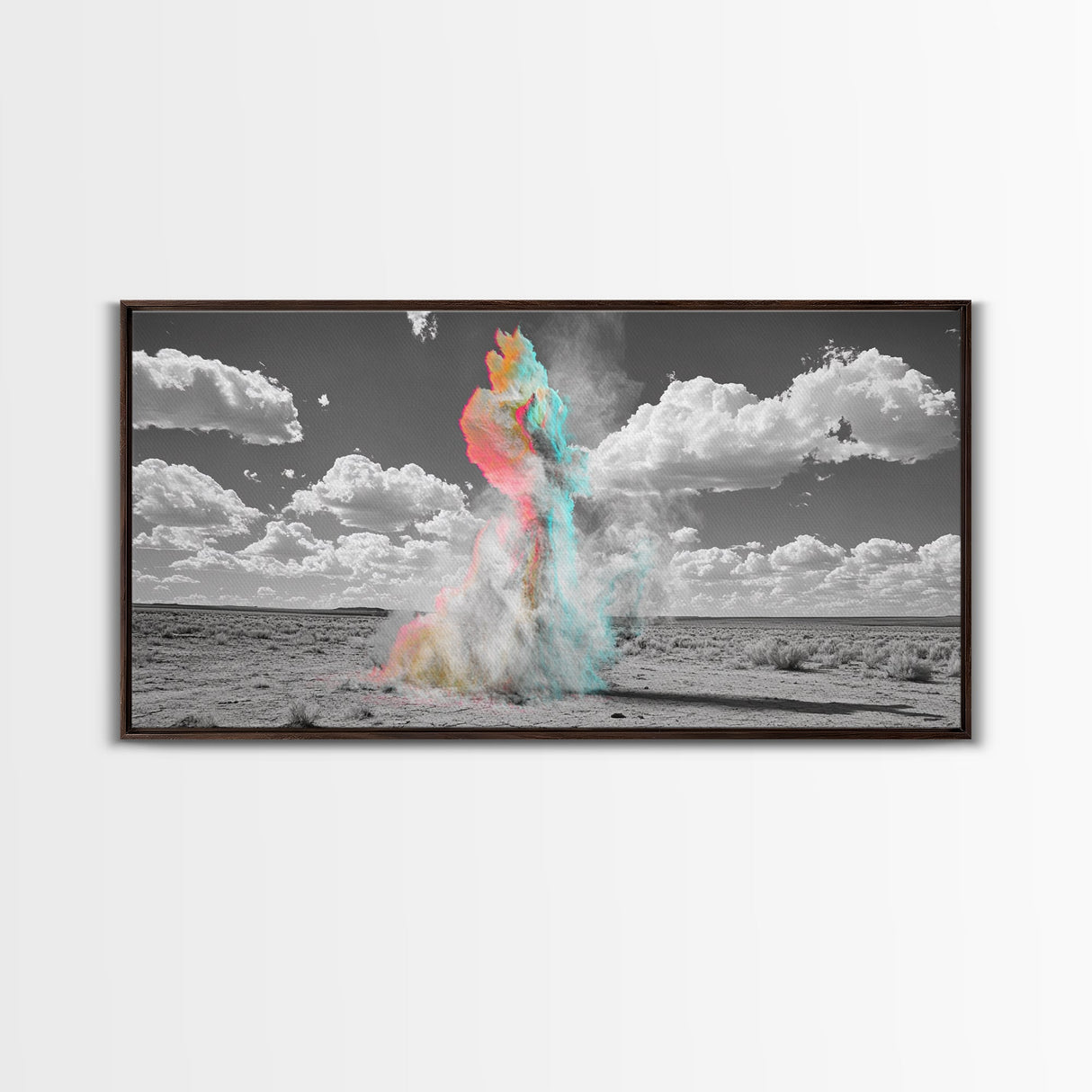 Desert Dust, Color Cloud, Abstract Sky, Surreal Art, Framed Canvas Print, Creative Studio Wall Decor, Whimsical Wall Art, Unique Design
