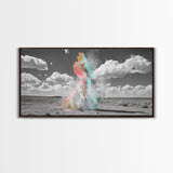 Desert Dust, Color Cloud, Abstract Sky, Surreal Art, Framed Canvas Print, Creative Studio Wall Decor, Whimsical Wall Art, Unique Design