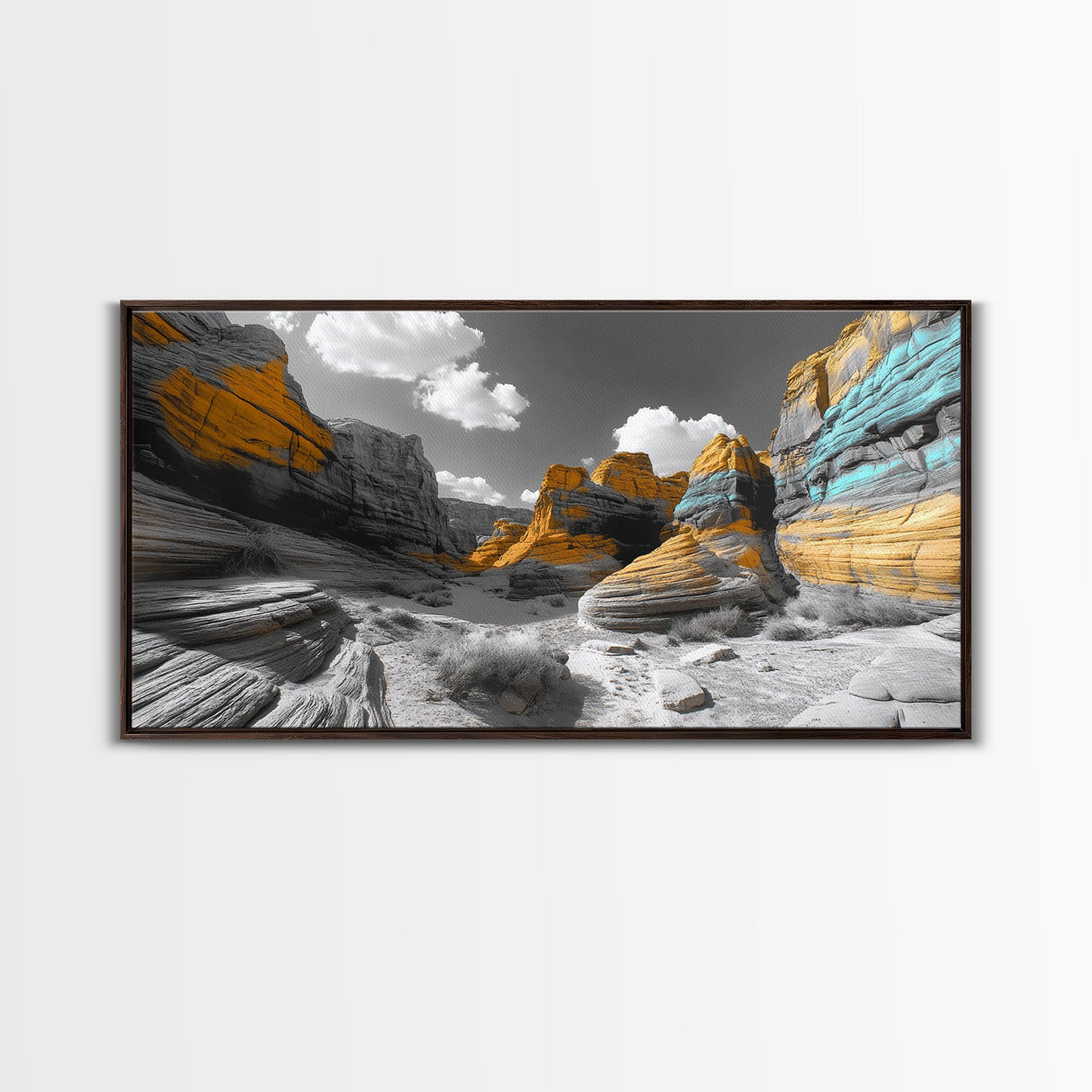 Painted Cliffs, Striped Rocks, Desert Majesty, Canyon Colors, Canvas Print, Southwest Wall Art, Nature Photography, Boho Living Room