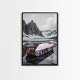 Glacial Rock, Abstract Ice Reflection, Surreal Landscape, Canvas Print, Nature Photography, Minimalist Winter Wall Art, Modern Decor
