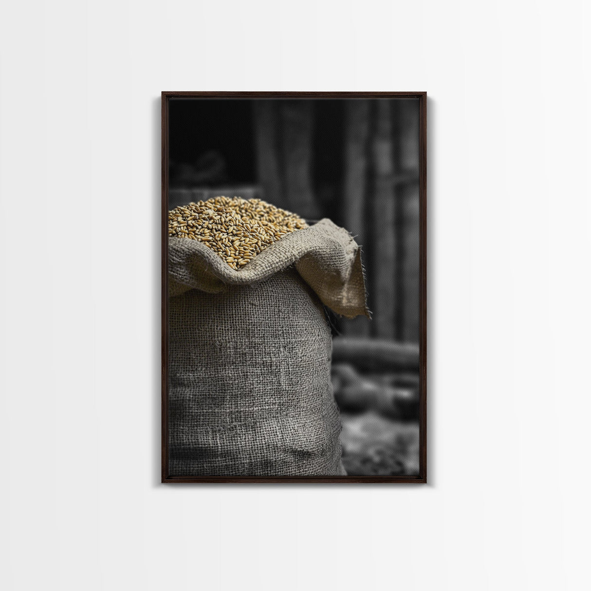 Golden Grain, Rustic Farmhouse, Harvest Decor, Canvas Print, Country Kitchen Wall Art, Autumn Home Accent, Neutral Tones, Rustic Style