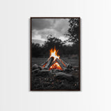 Firewood Blaze, Autumn Campfire, Outdoor Canvas Print, Cozy Cabin Wall Art, Rustic Nature Decor, Adventure Wall Accent