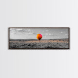 Hot Air Balloon, Colorful Sky, Open Field, Adventure Art, Framed Canvas Print, Whimsical Decor, Playroom Wall Art, Travel Theme