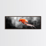 Jellyfish Glow, Ocean Depths, Abstract Sea Life, Framed Canvas Print, marine animal art, coastal bathroom decor, modern underwater wall art