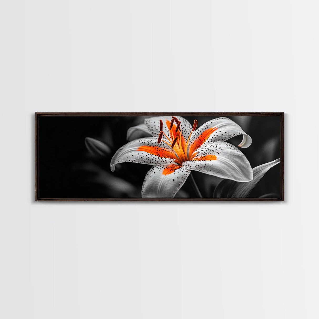 Lily Closeup, Vibrant Bloom, Floral Detail, Orange Petals, Framed Canvas Print, Kitchen Wall Art, Nature Inspired Art, Botanical Print