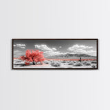 Vibrant Pink Tree, Desert Botanical Landscape, Bold Nature Art, Framed Canvas Print, Modern Wall Decor, Southwest Bedroom Statement