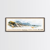 Boulders Beach, Cape Town, South Africa Watercolor Print, Vacation Gift, South Africa Wall Art, Beach Painting, Beach Decor, Large Wall Art, Wood Frame Art