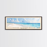 Cruise Center Beach, Turks and Caicos Watercolor Print, Vacation Gift, Turks and Caicos Wall Art, Beach Painting, Beach Decor, Large Wall Art, Wood Frame Art